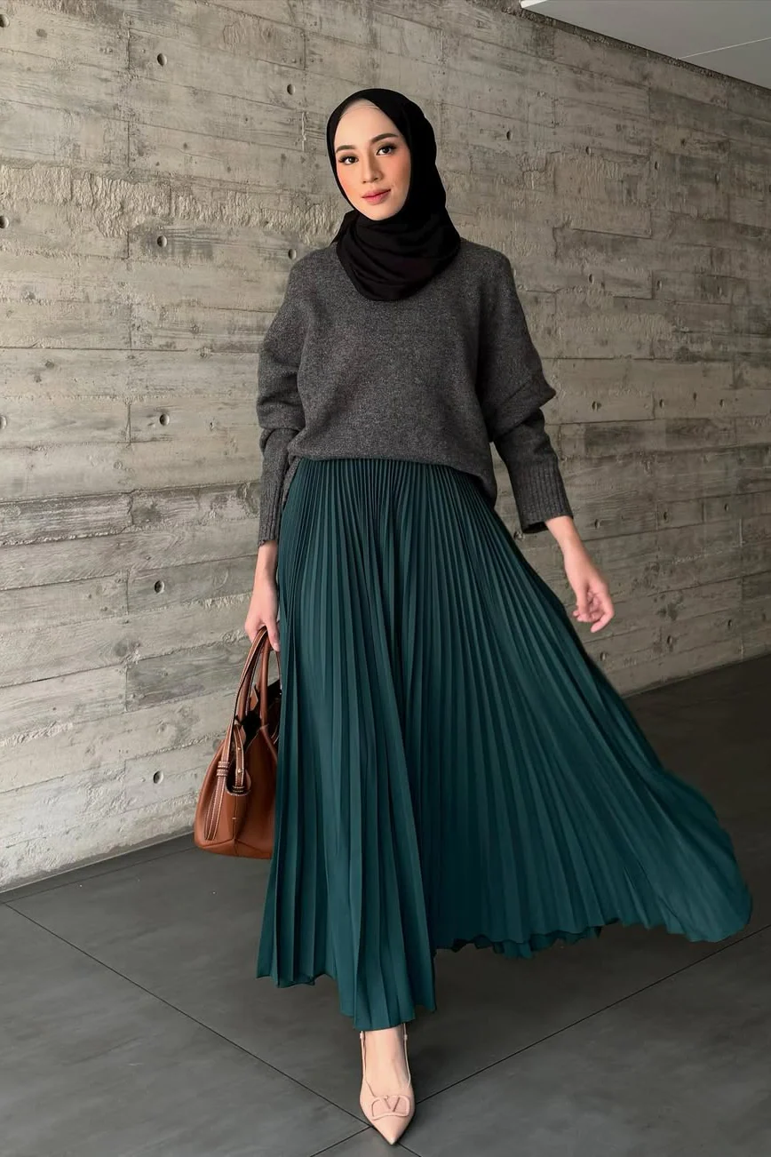 Atala Basic Skirt - Rok Plisket Maxi Polos - Image 13