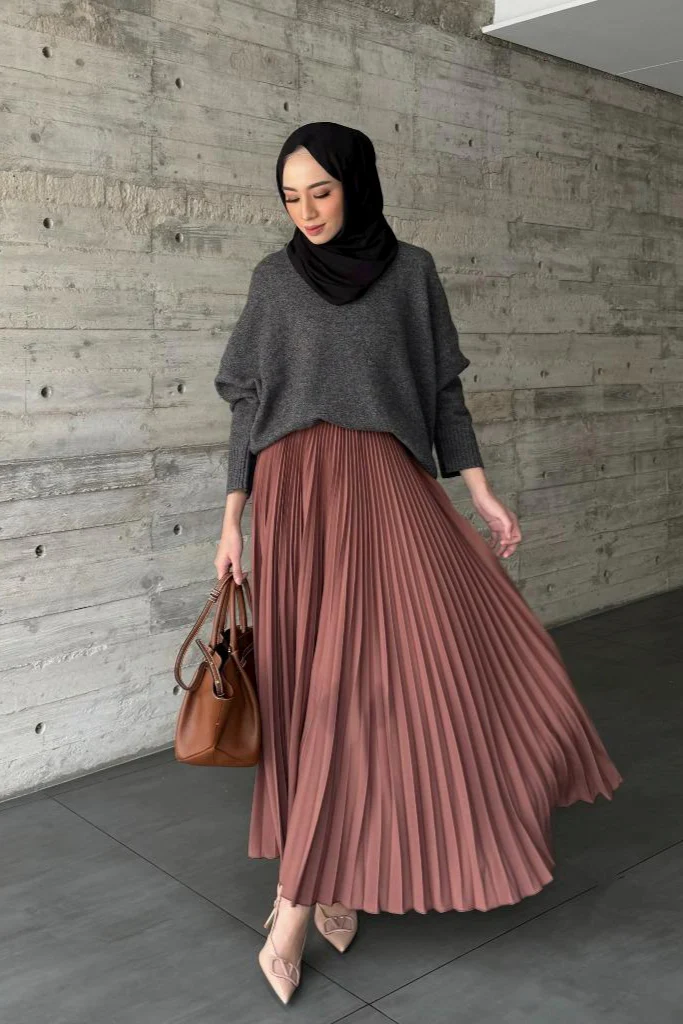 Atala Basic Skirt - Rok Plisket Maxi Polos - Image 3