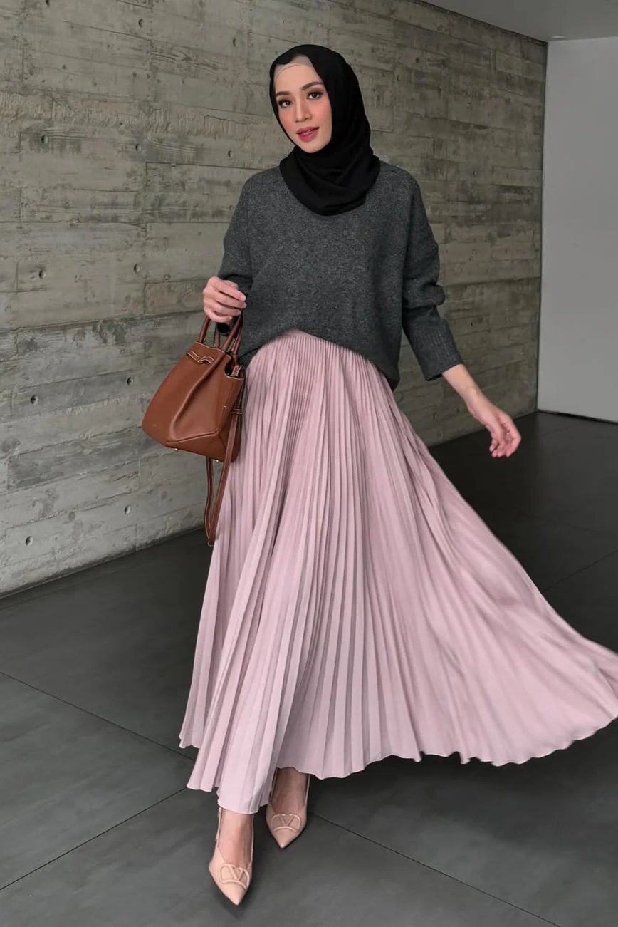 Atala Basic Skirt - Rok Plisket Maxi Polos - Image 5