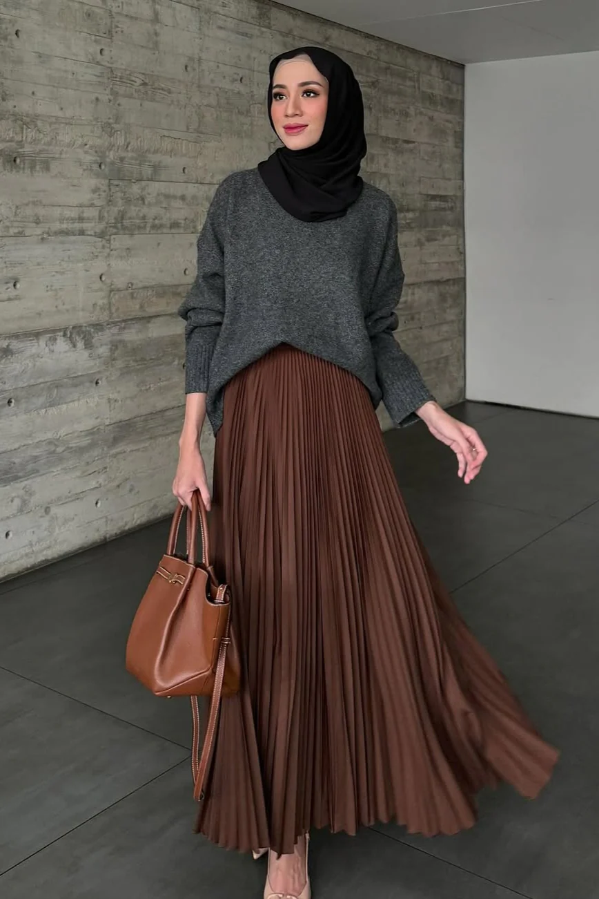 Atala Basic Skirt - Rok Plisket Maxi Polos - Image 6