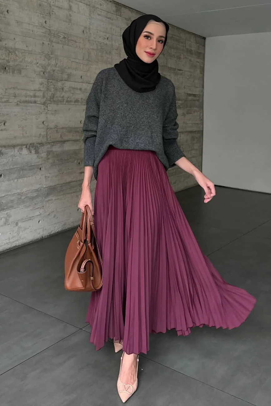 Atala Basic Skirt - Rok Plisket Maxi Polos - Image 7