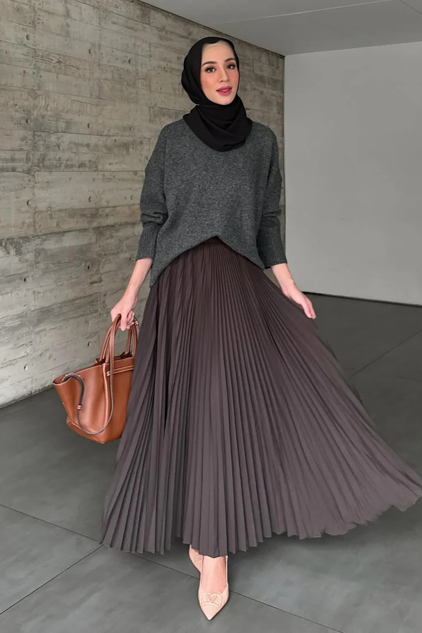 Atala Basic Skirt - Rok Plisket Maxi Polos - Image 9