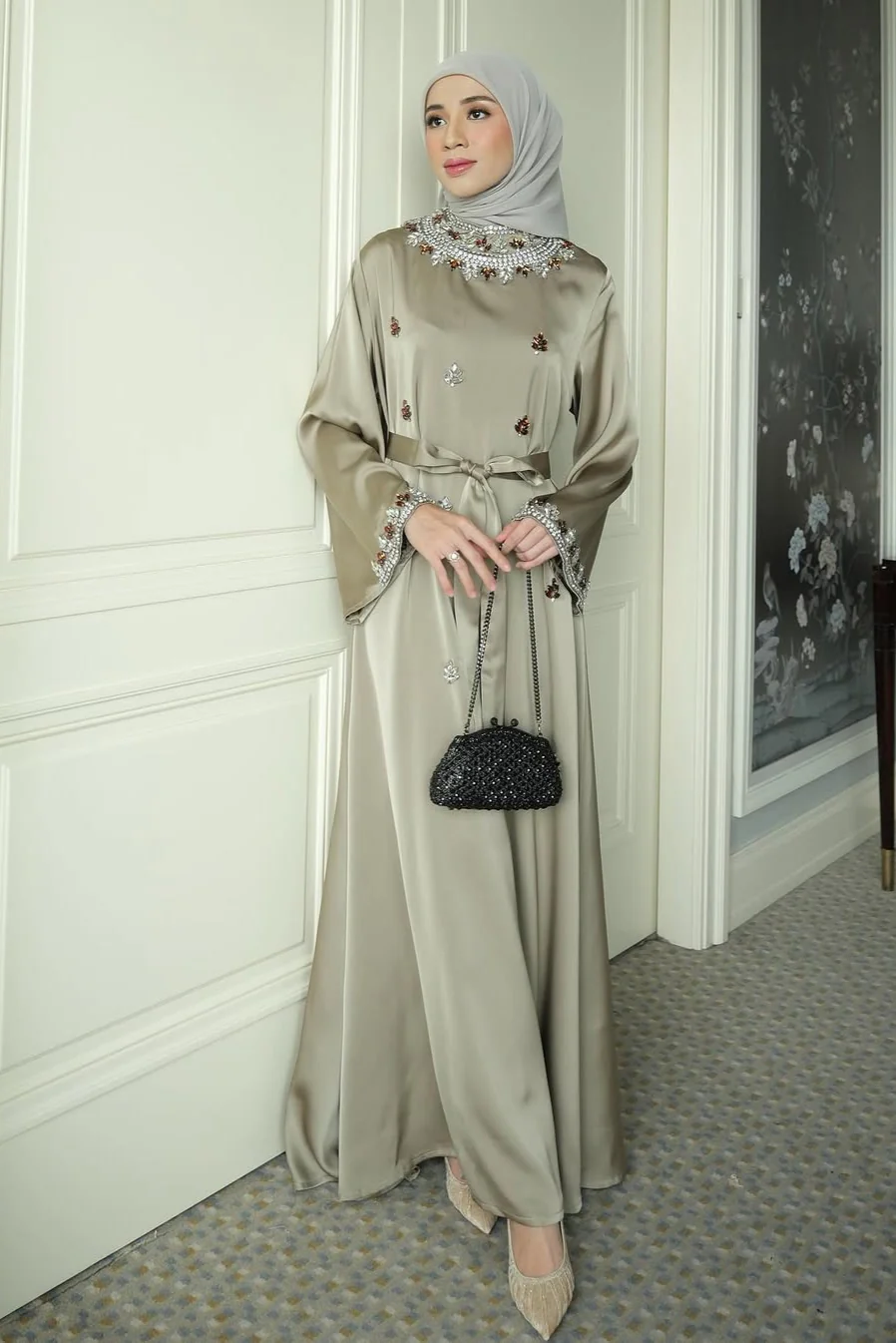 Adara Dress - Dress Flowly Detail Manik Manik Beads - Image 5