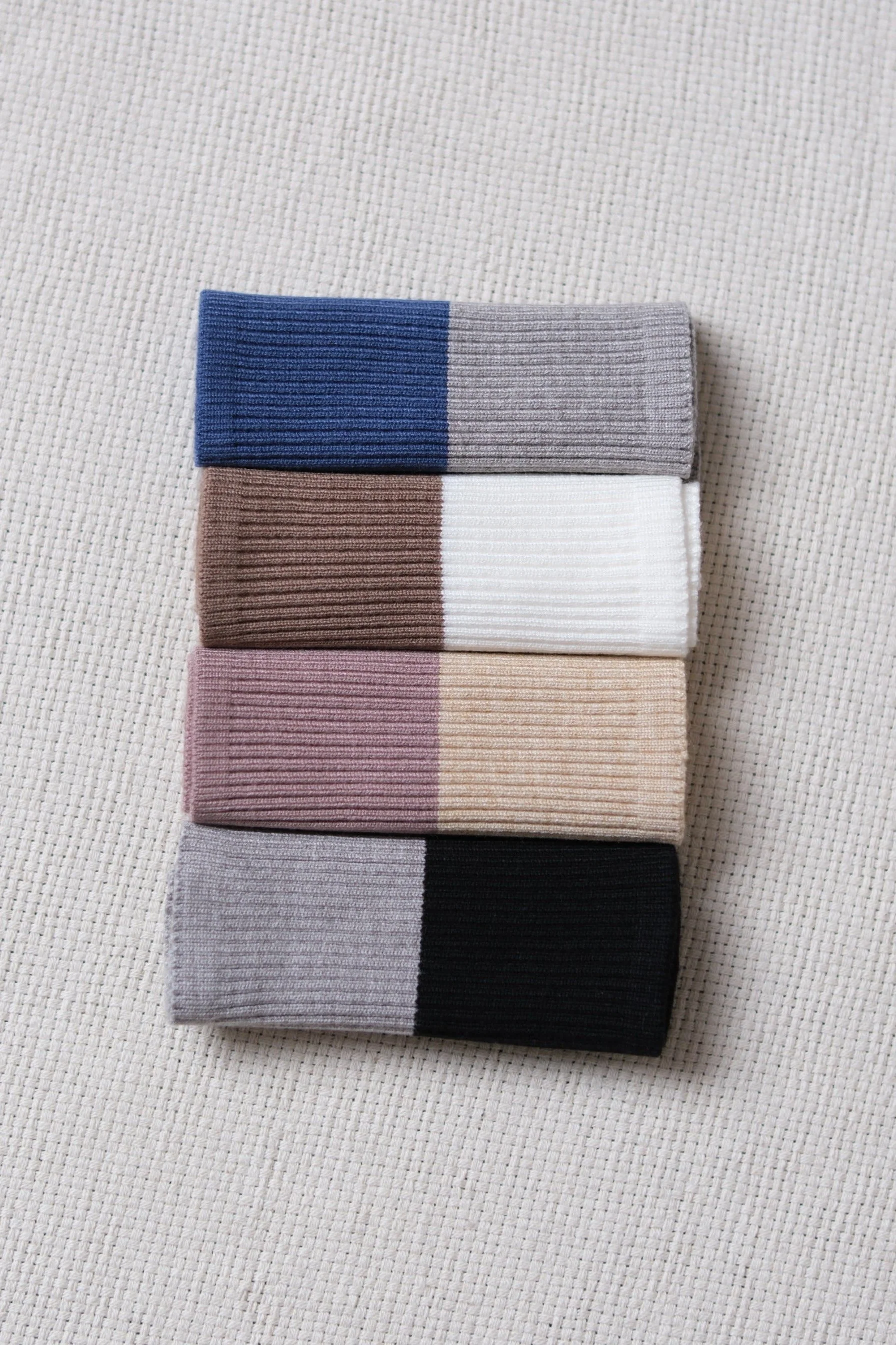 Bandana Rajut - Bandana Bahan Knit Wanita Dua Warna [Package 4 Pcs] - Image 10