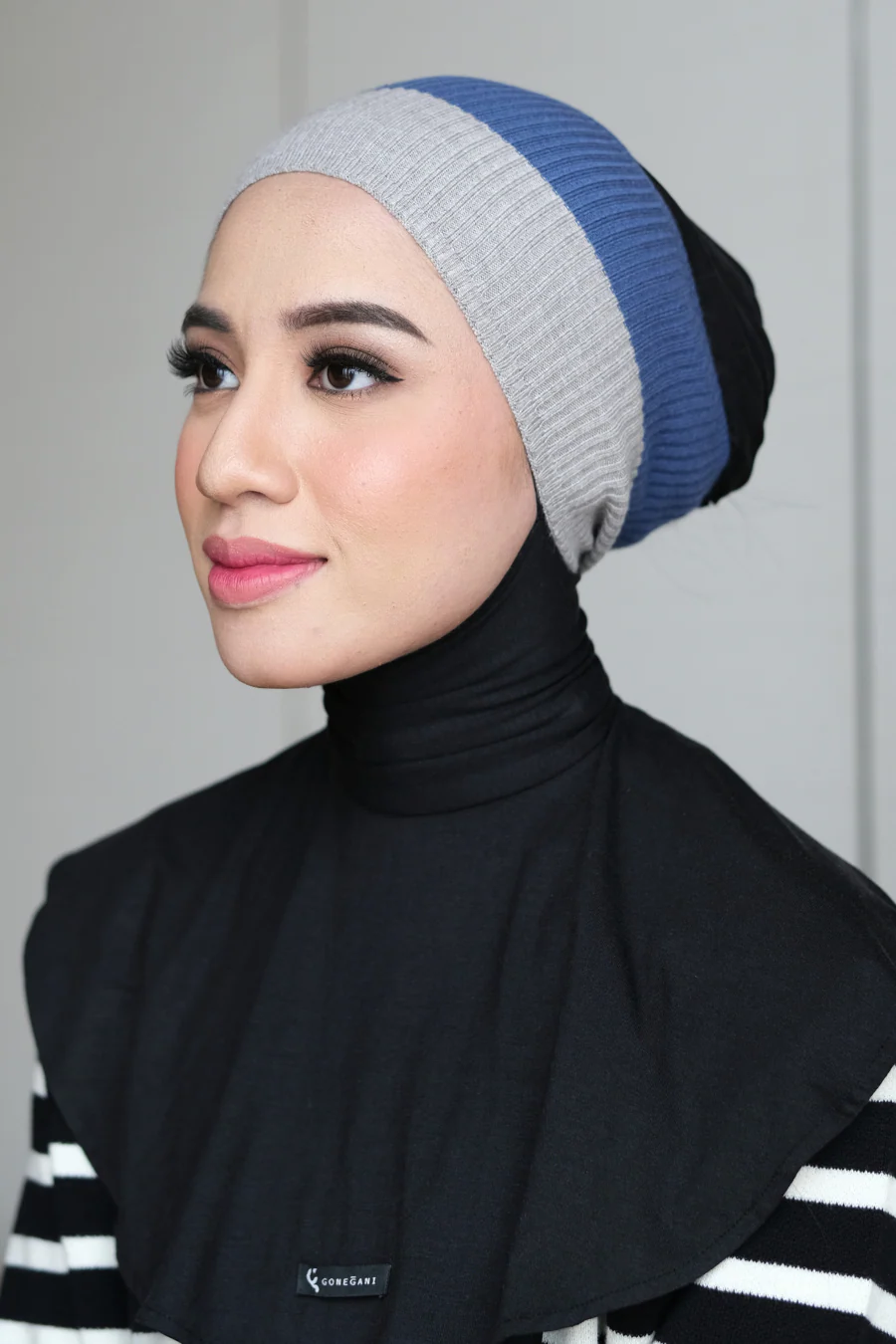 Bandana Rajut - Bandana Bahan Knit Wanita Dua Warna [Package 4 Pcs] - Image 3