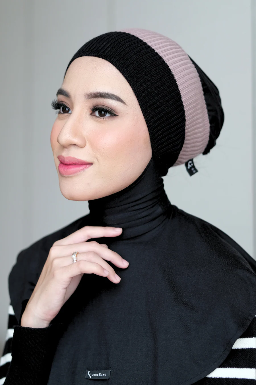 Bandana Rajut - Bandana Bahan Knit Wanita Dua Warna [Package 4 Pcs] - Image 5