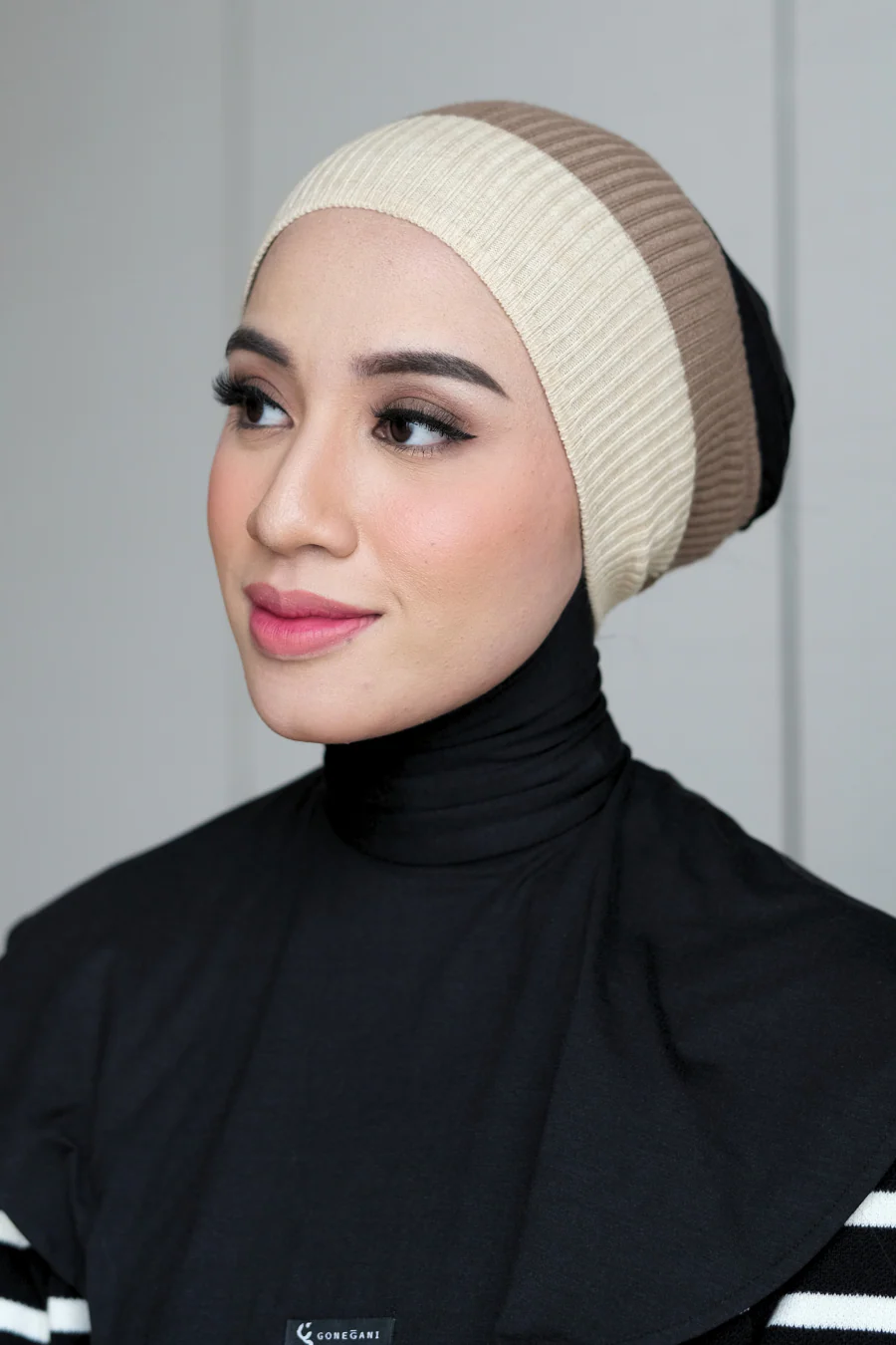 Bandana Rajut - Bandana Bahan Knit Wanita Dua Warna [Package 4 Pcs] - Image 7