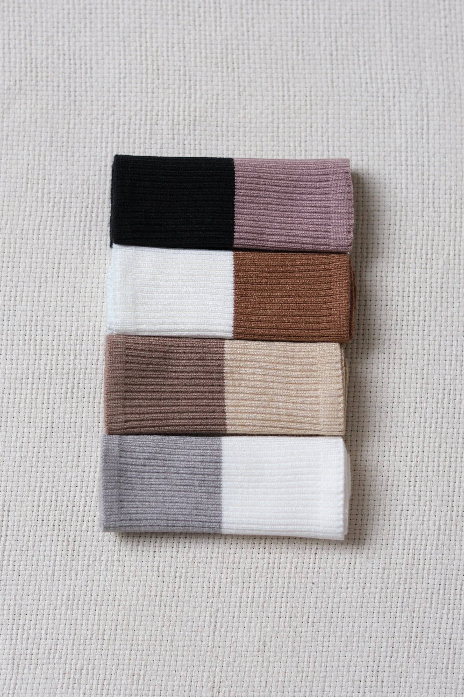 Bandana Rajut - Bandana Bahan Knit Wanita Dua Warna [Package 4 Pcs] - Image 9