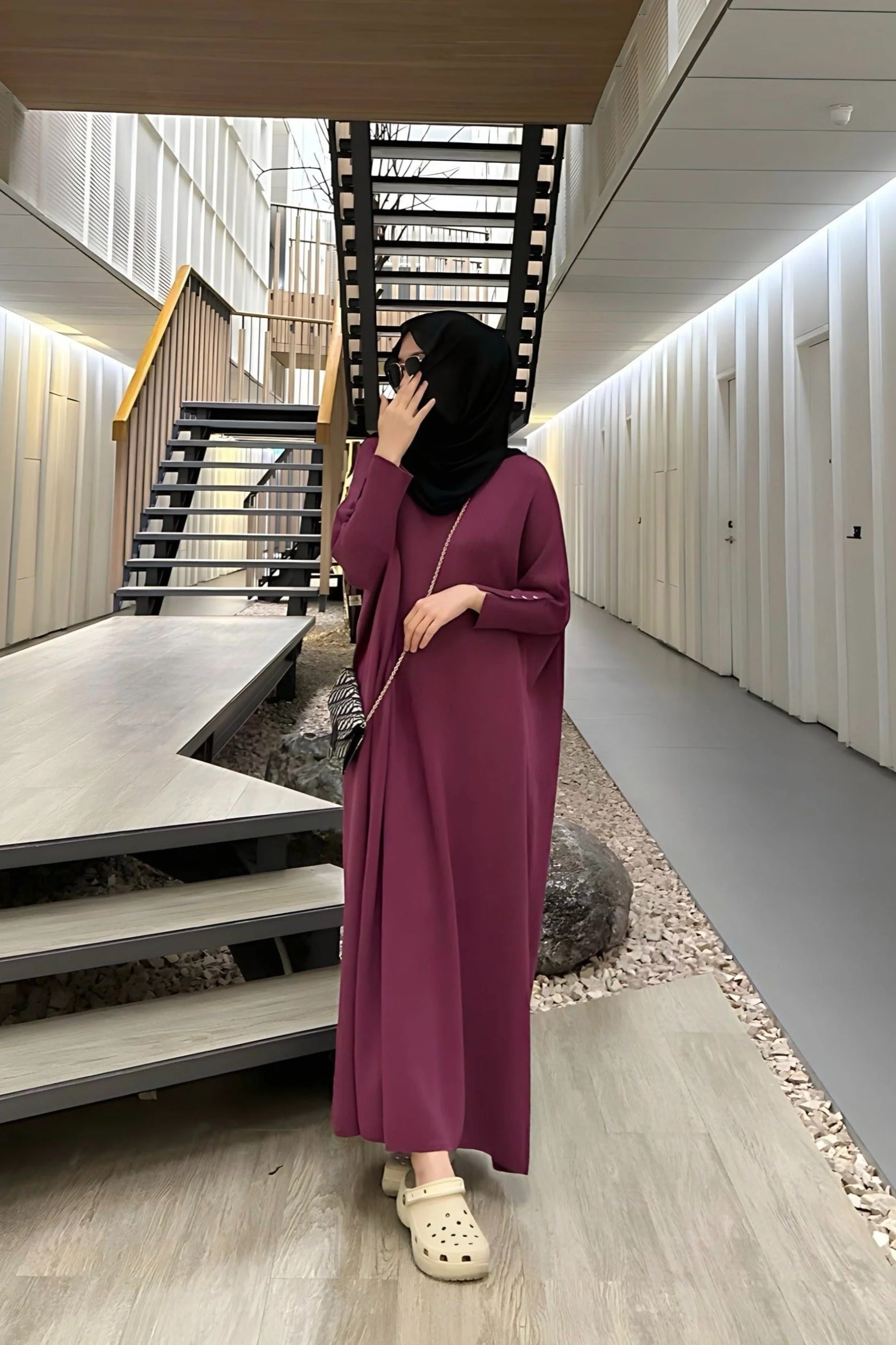 Batwing Dress - Dress Model Batwing Bahan Rajut Premium - Image 3