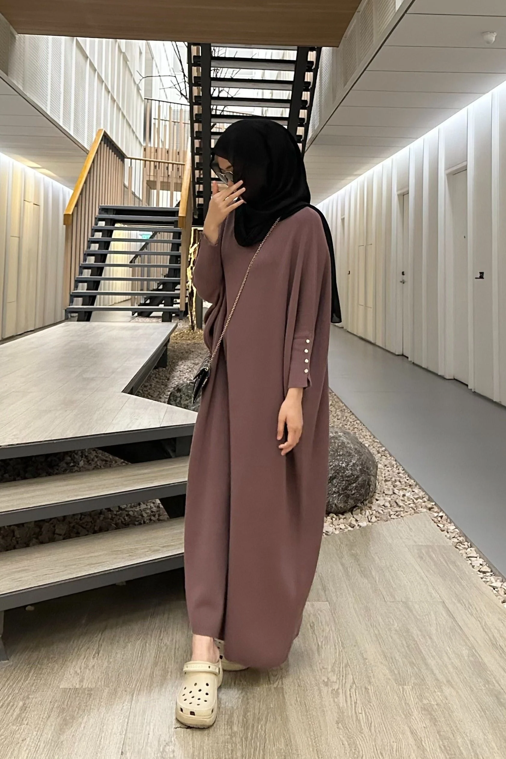 Batwing Dress - Dress Model Batwing Bahan Rajut Premium - Image 4