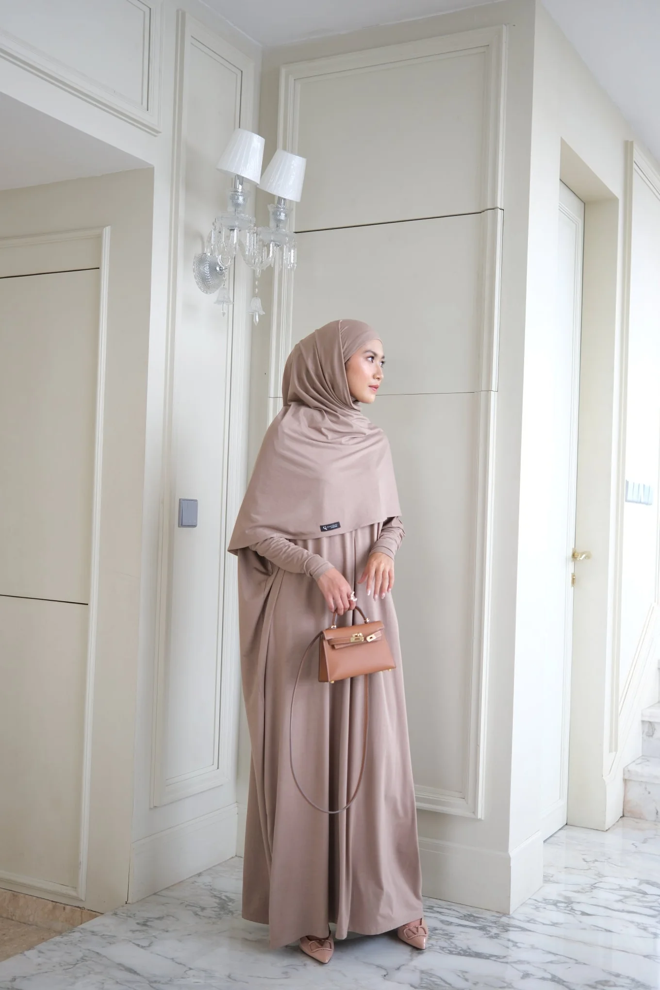 Batwing Plain Set - One Set Hijab Pasmina dan Dress Wanita - Image 12