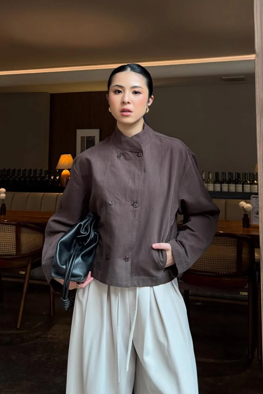 Boya Coats Jacket - Atasan Wanita Stylish Bahan Cotton Linen HQ - Image 3