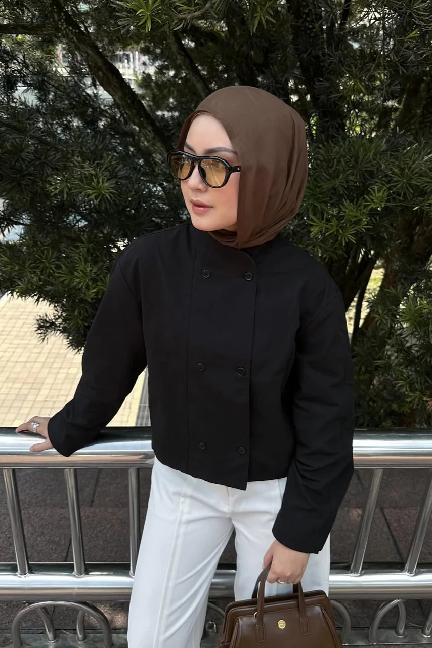 Boya Coats Jacket - Atasan Wanita Stylish Bahan Cotton Linen HQ - Image 4