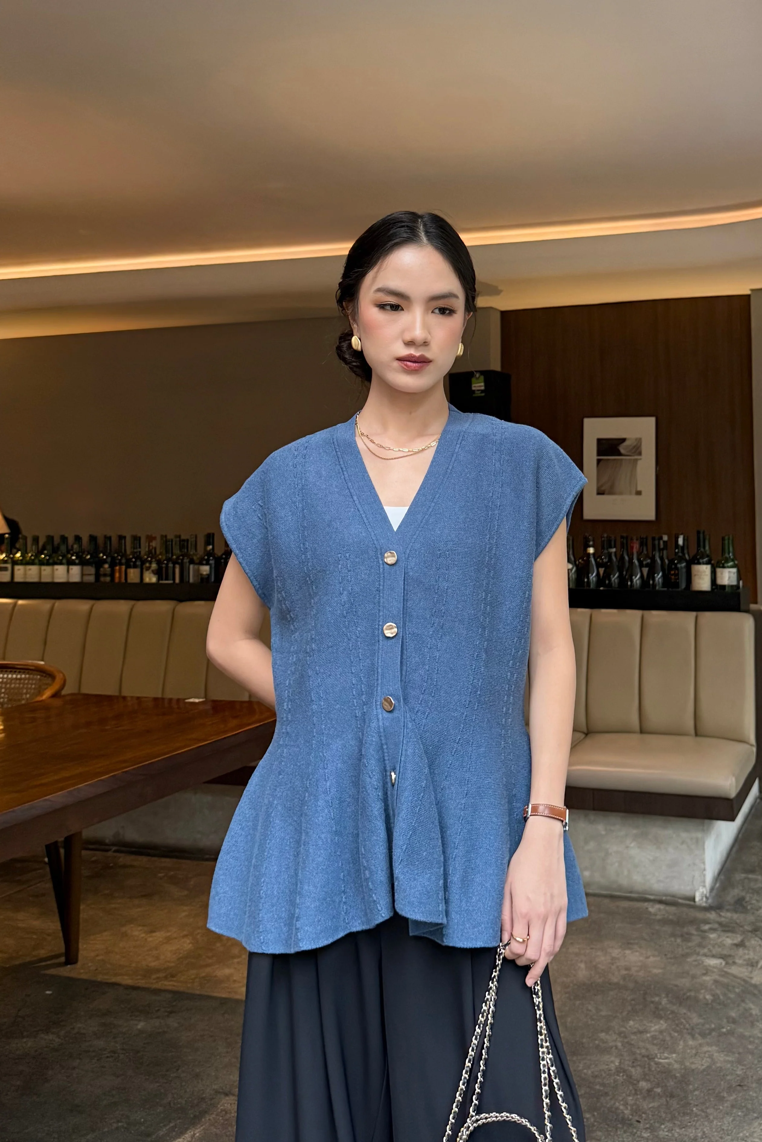 Cheer Vest - Rompi Rajut Wanita Bahan Knit Lengan Putung - Image 7