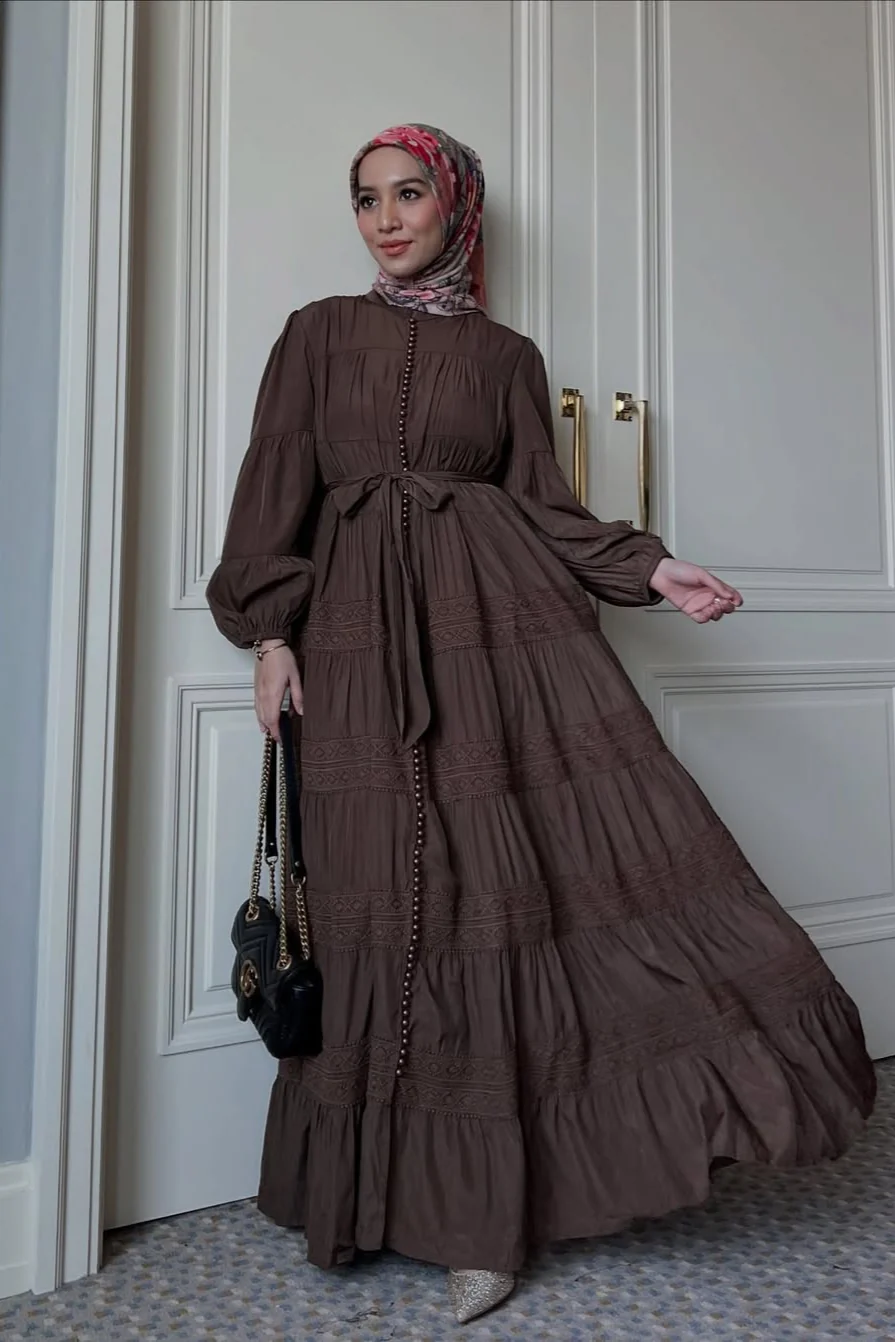 Naomi Dress - Dress lengan Panjang Seribu Kancing Cantik - Image 4