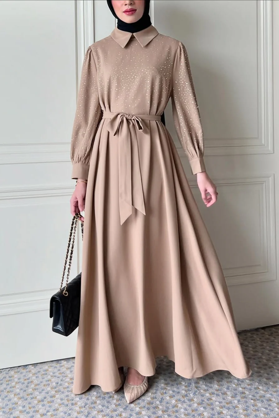 Elma Dress - Maxi Dress Motif Glitter Bahan  Soft Crepe - Image 3