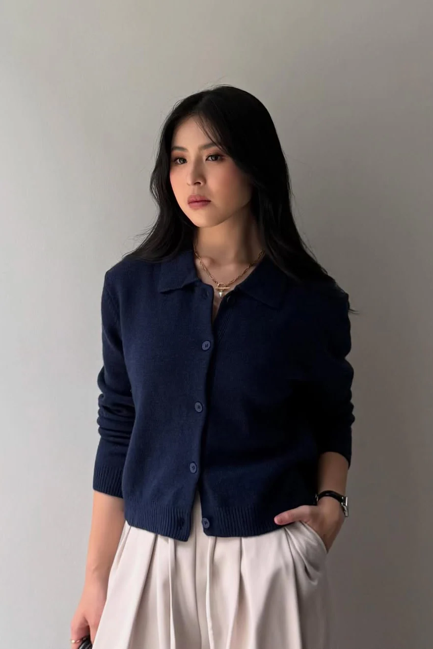 Gape Sweater - Sweater Wanita Berkancing Bahan Cashmere Wool Blend - Image 5