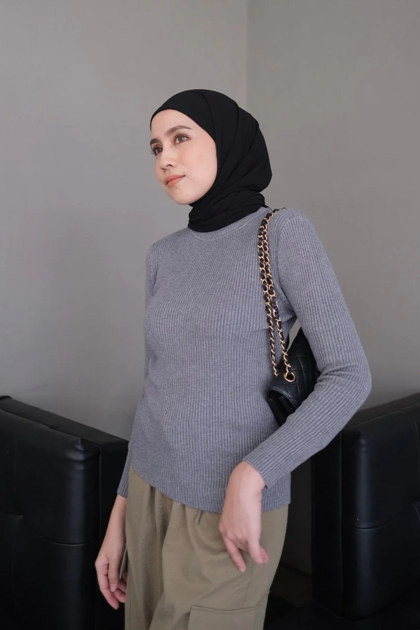 [DEFECT] - Inner Knit Plain - Dalaman Atasan Wanita Bahan Rajut - Image 5