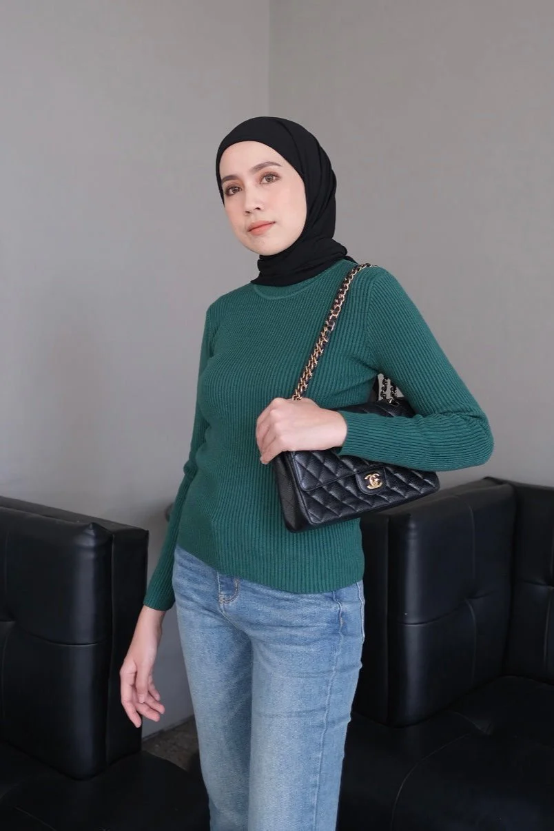 [DEFECT] - Inner Knit Plain - Dalaman Atasan Wanita Bahan Rajut - Image 6