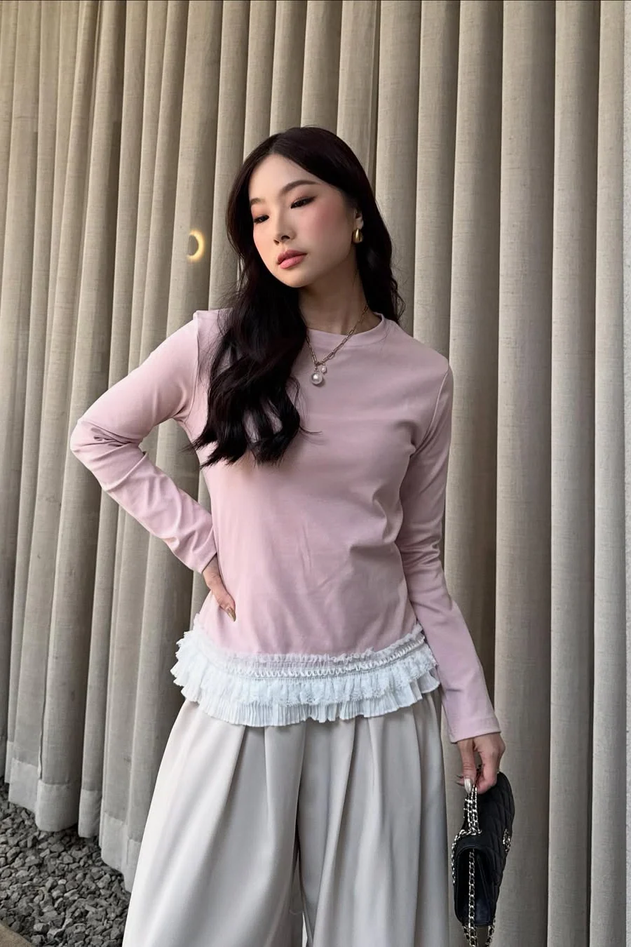 Itzy T-shirt - Atasan Wanita Ruffle Bahan Cotton Stretch Premium - Image 3