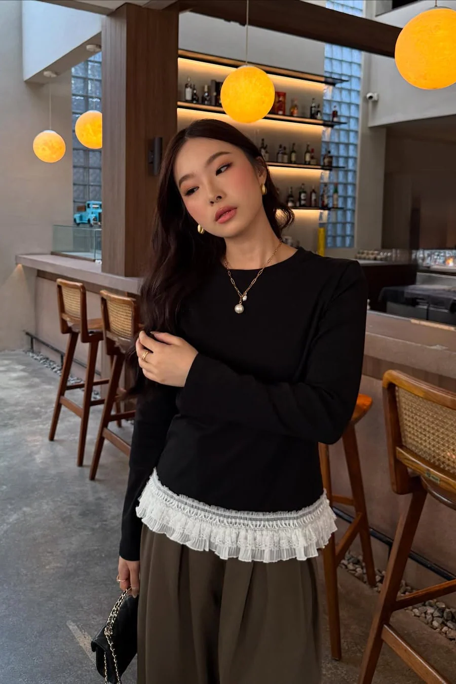 Itzy T-shirt - Atasan Wanita Ruffle Bahan Cotton Stretch Premium - Image 4