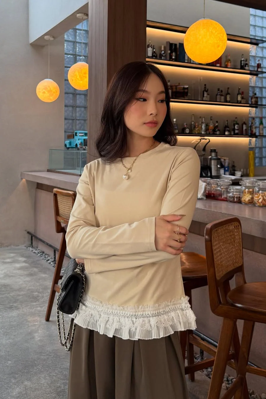 Itzy T-shirt - Atasan Wanita Ruffle Bahan Cotton Stretch Premium - Image 5