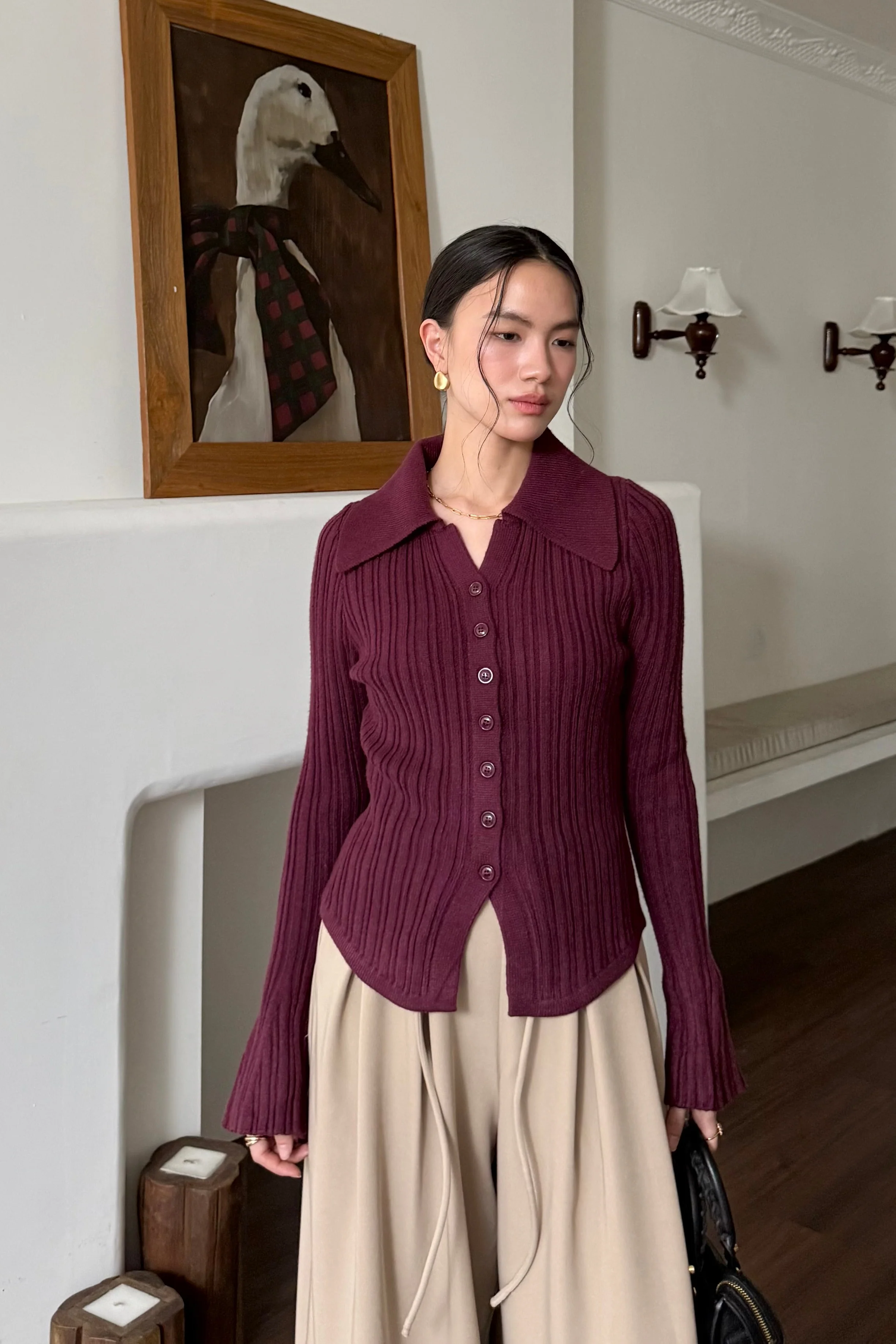 [DEFECT] - Kimi Sweater - Atasan Sweater Wanita Berkerah Trendy Bahan Knit - Image 4