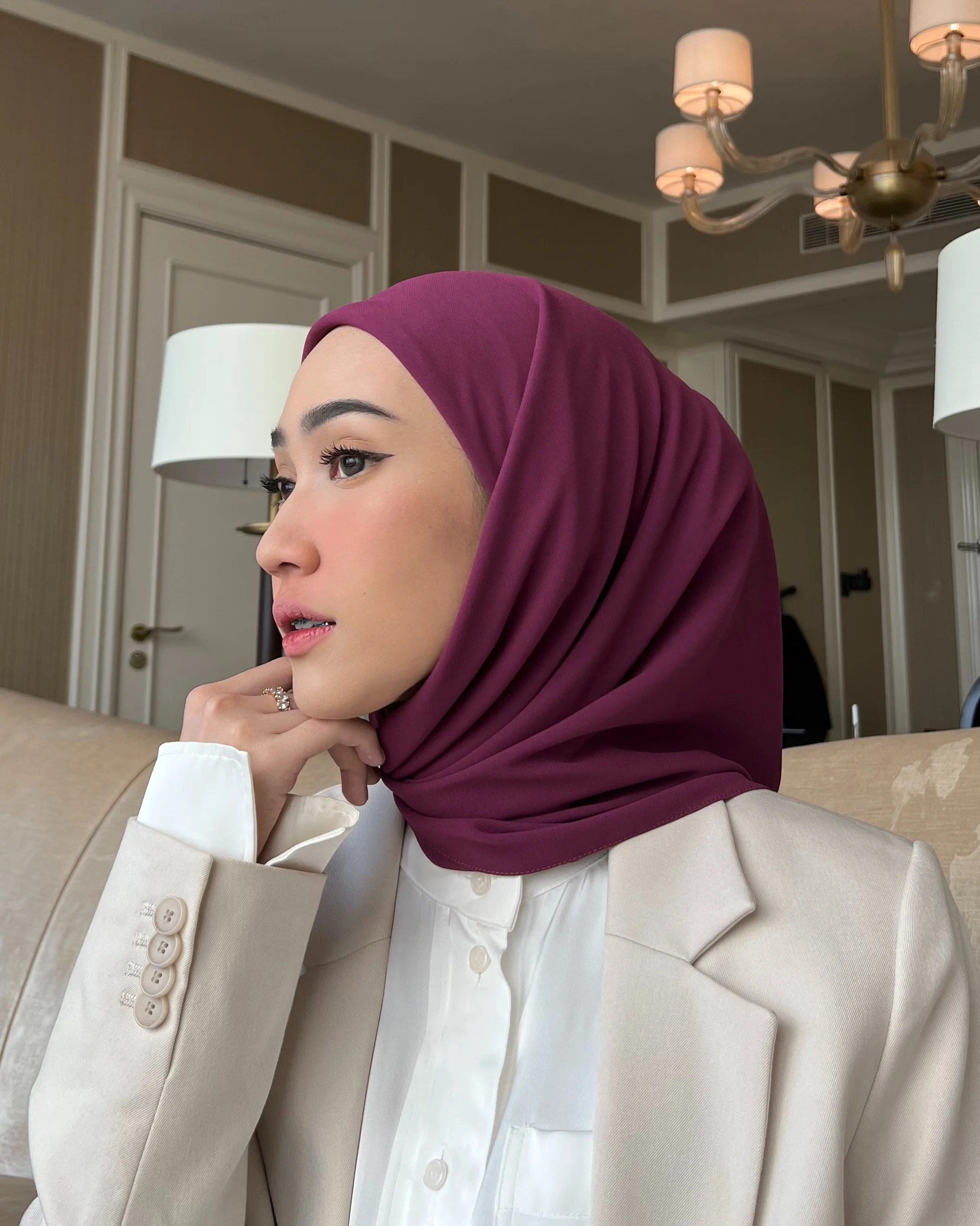 Mega Inner Square - Hijab Segi Empat Instan Polos - Image 39