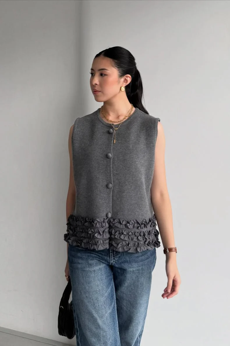 [DEFECT] - Megan Vest - Rompi Rajut Wanita Bahan Knit Premium - Image 5