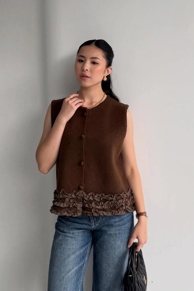 [DEFECT] - Megan Vest - Rompi Rajut Wanita Bahan Knit Premium - Image 6