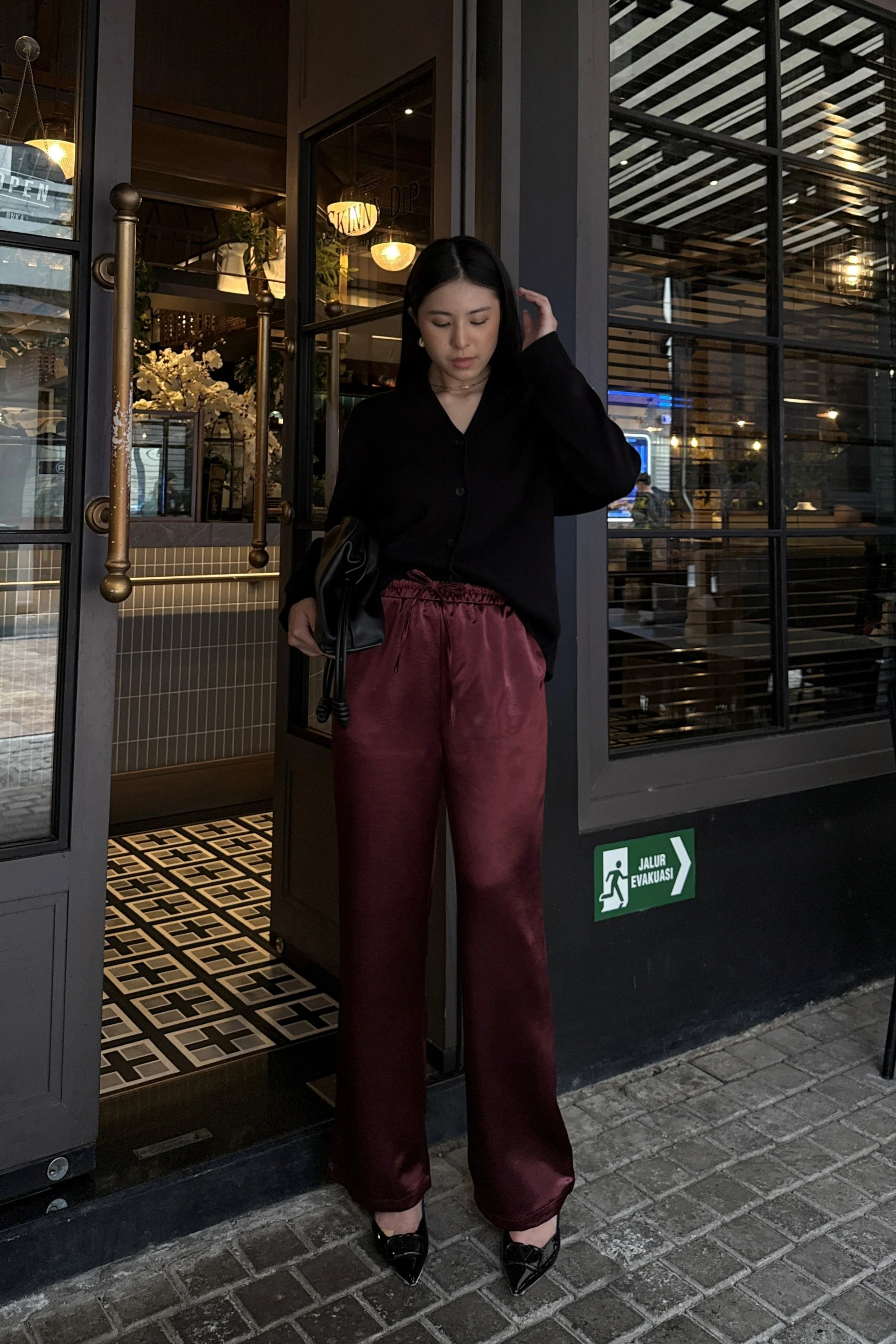 [DEFECT] - Straight Saten Pants - Bawahan Wanita Bahan Saten Premium Import - Image 4