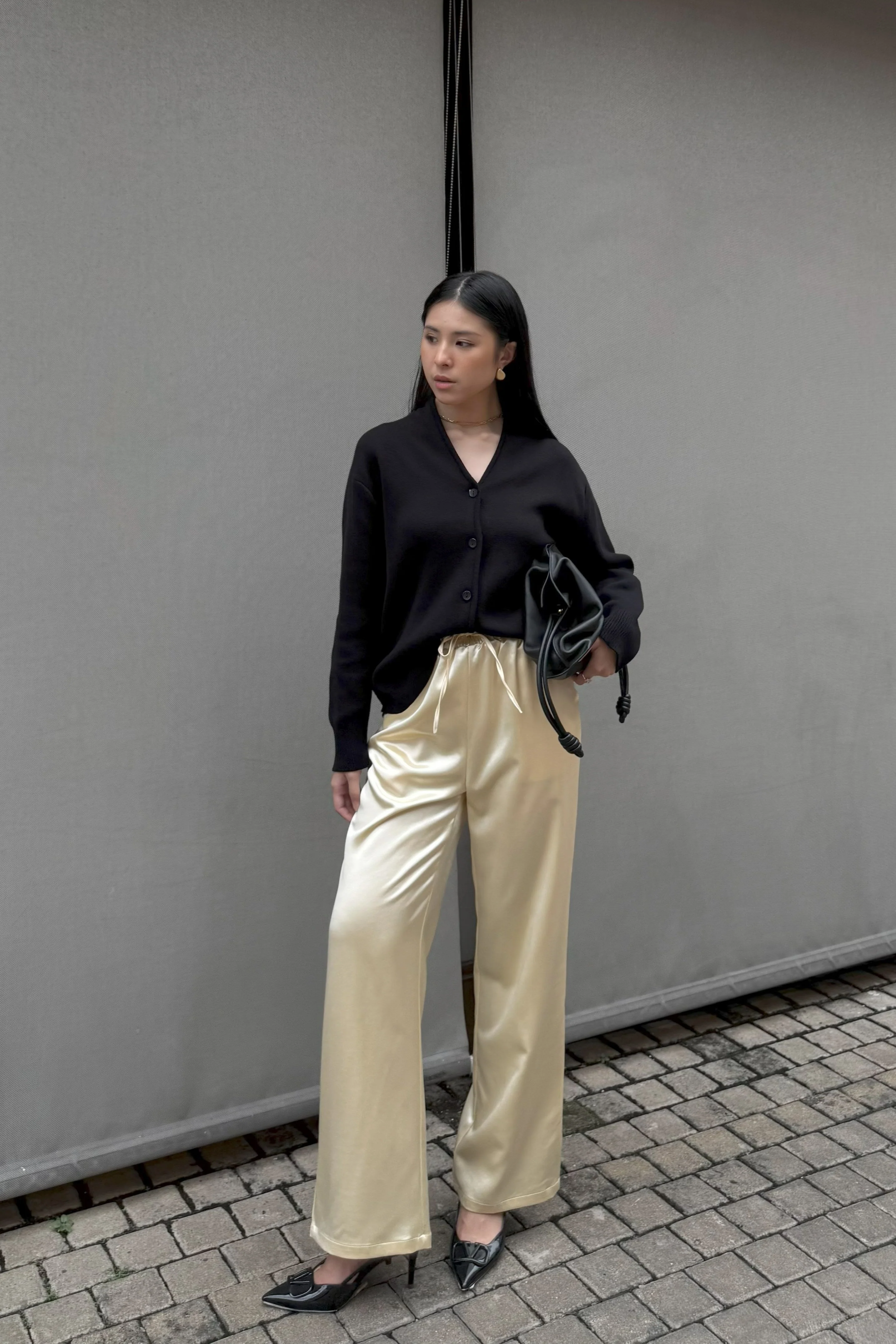 [DEFECT] - Straight Saten Pants - Bawahan Wanita Bahan Saten Premium Import - Image 6