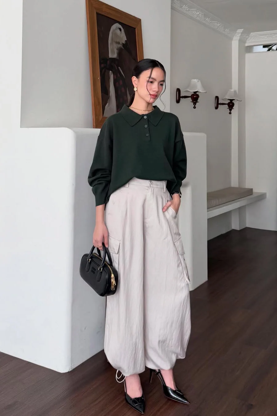 [DEFECT] - Urban Cargo Pants - Celana Cargo Wanita Bahan Semi Cotton Linen Soft - Image 3