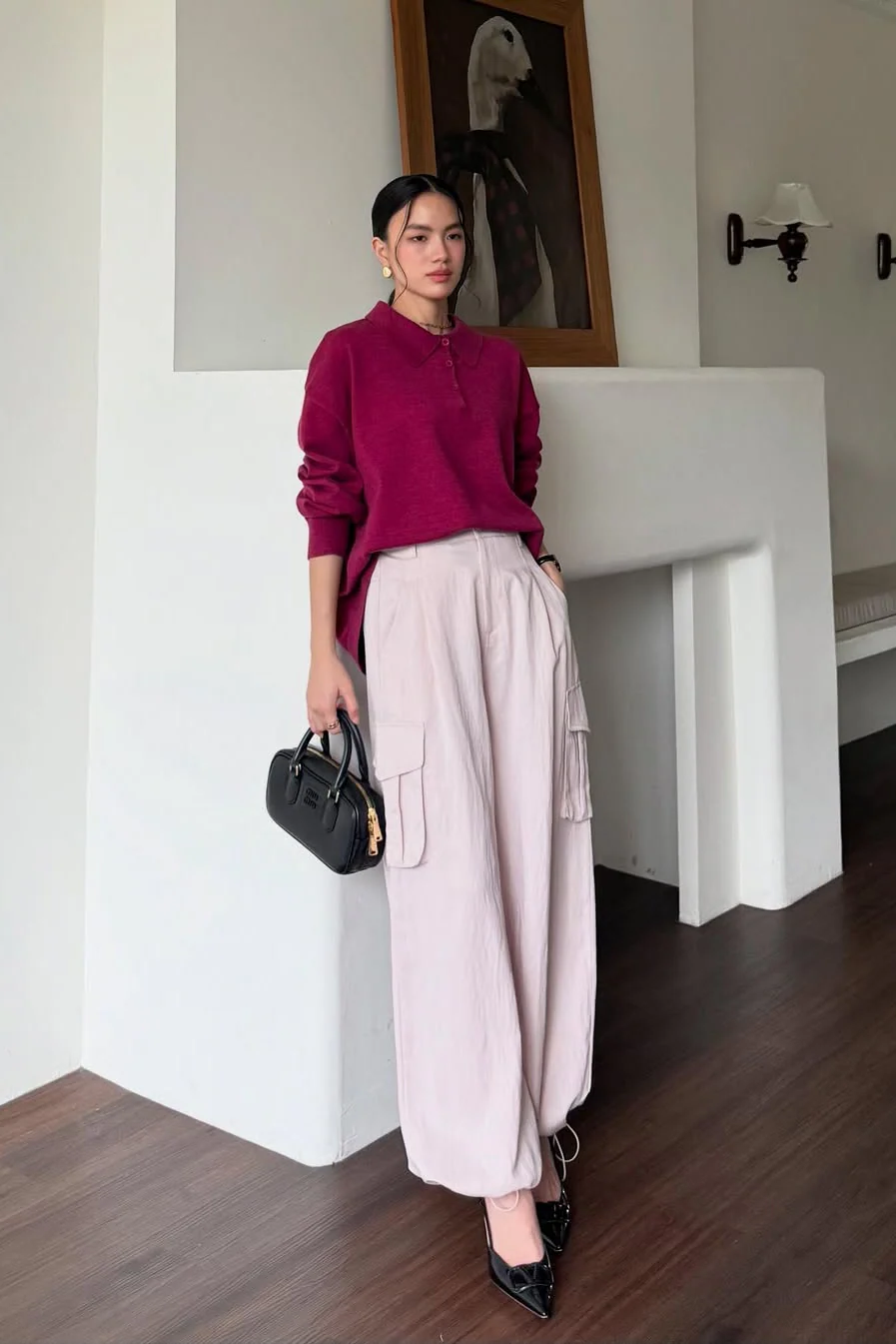 [DEFECT] - Urban Cargo Pants - Celana Cargo Wanita Bahan Semi Cotton Linen Soft - Image 4