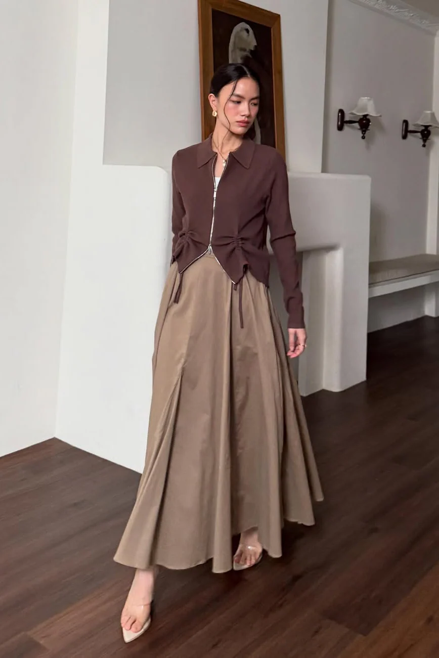 Velora Skirt - Bawahan Wanita Bahan Soft Cotton With Furing - Image 3