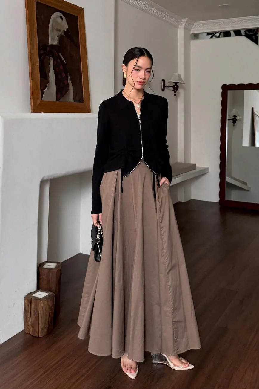 Velora Skirt - Bawahan Wanita Bahan Soft Cotton With Furing - Image 4