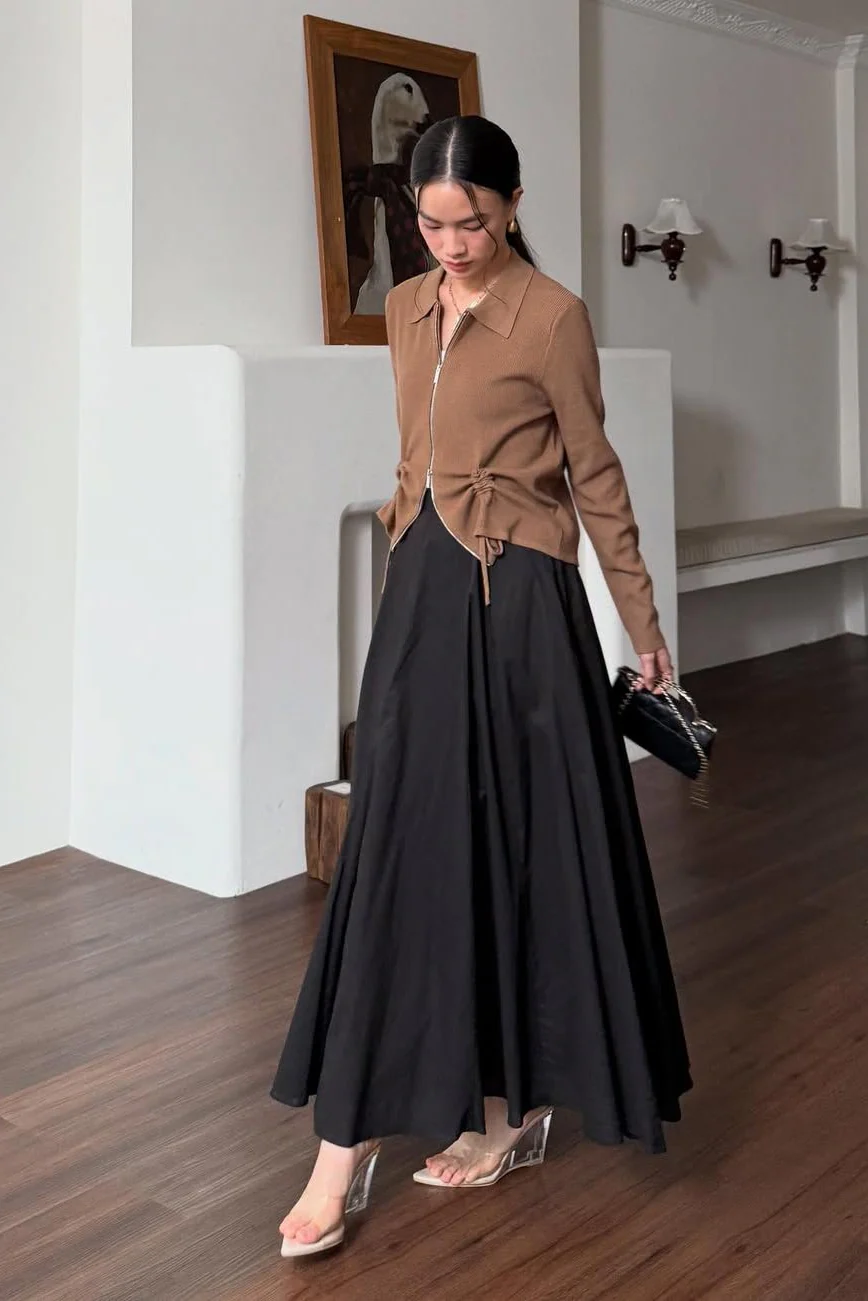 Velora Skirt - Bawahan Wanita Bahan Soft Cotton With Furing - Image 5