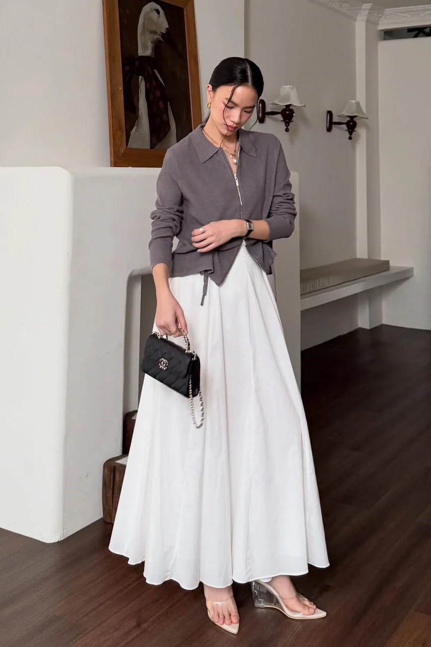 Velora Skirt - Bawahan Wanita Bahan Soft Cotton With Furing - Image 6